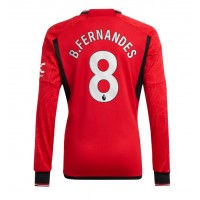 Fotballdrakt Herre Manchester United Bruno Fernandes #8 Hjemmedrakt 2023-24 Langermet